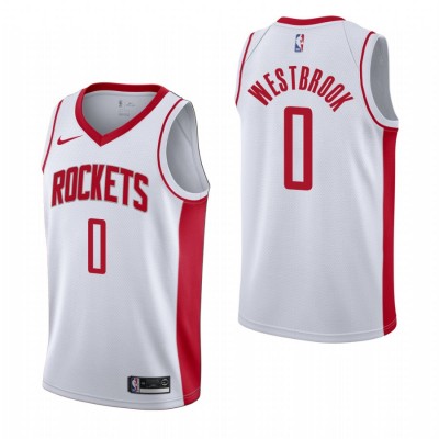 Houston Rockets #0 Russell Westbrook Men's 2019-20 Association Edition White Stitched NBA Jersey Men's